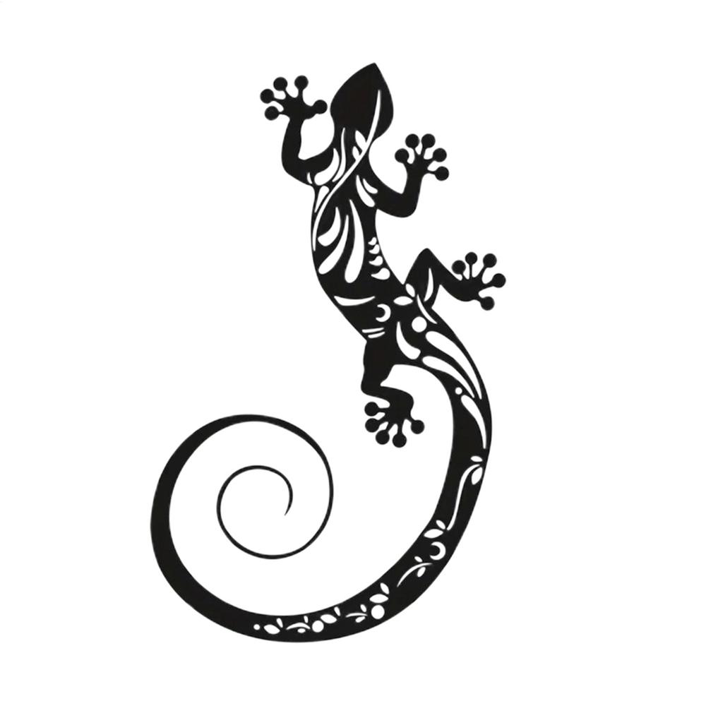 Metal Lizards Outdoor Decor Hangable Gecko Wall Art Sculpture Metal Gecko Wall Art Lizard Outdoor Hanging Ornaments чёрный