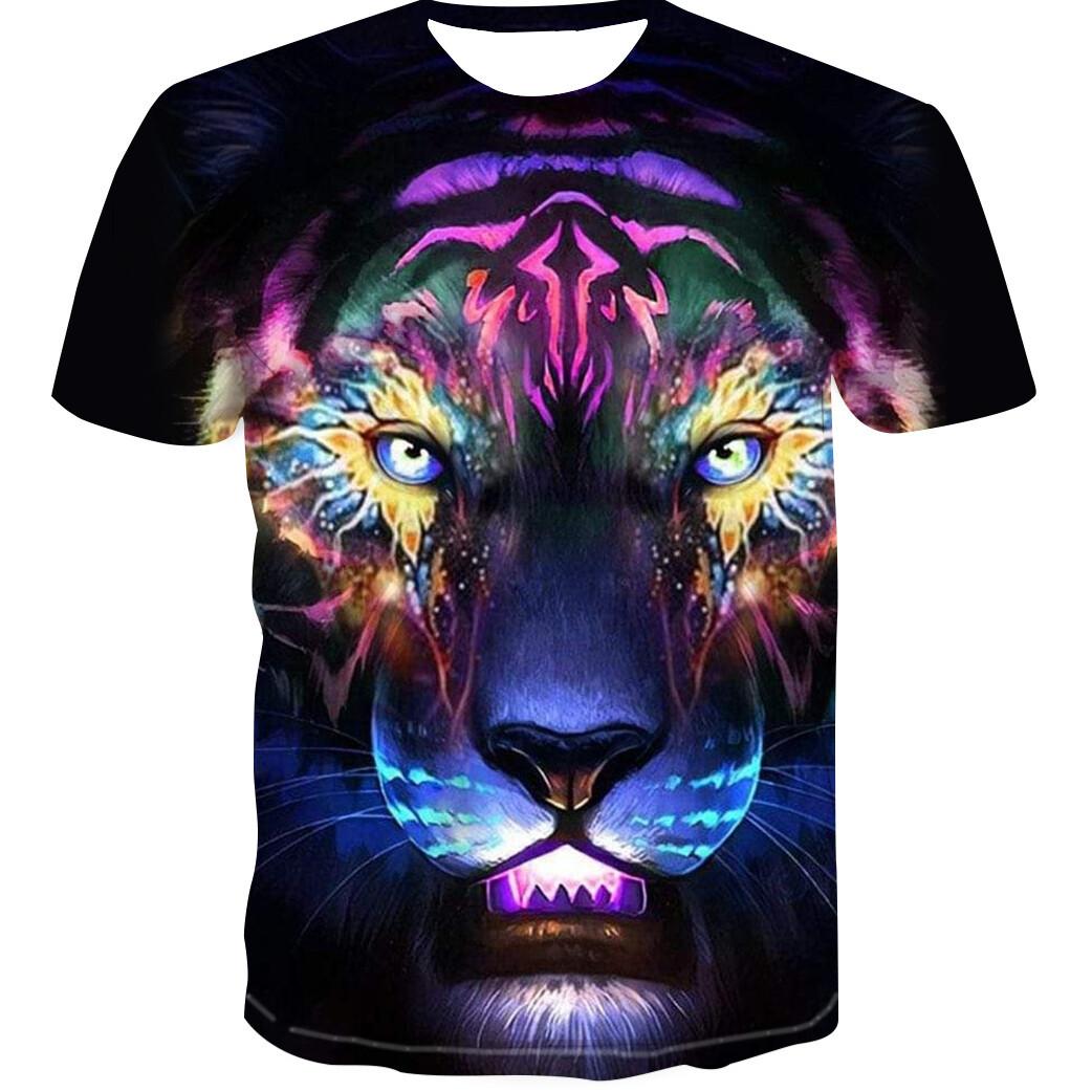 HerSight Streetwear 3D Animal T-shirt Man 3D Tiger Printing Tees Grappige Hip Hop Heren Casual Korte Mouw T-shirts Zomer Top XL