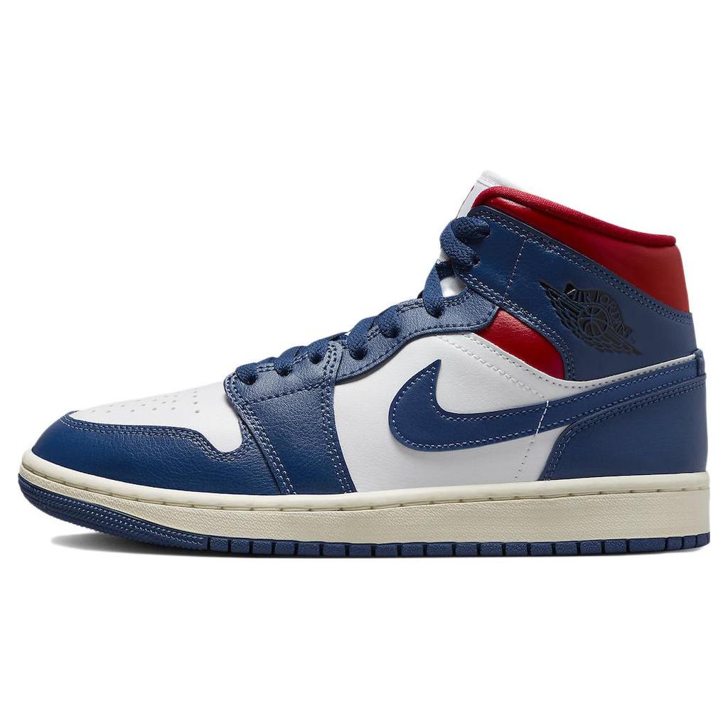 New JORDAN 1 Mid French Blue Gym Red Women's BQ6472-146