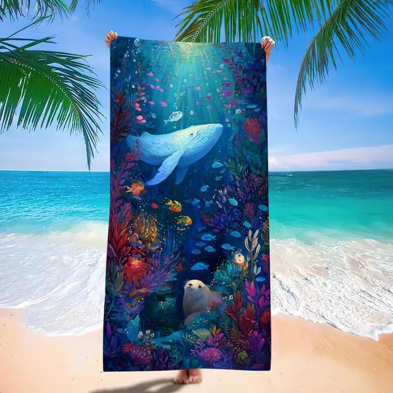 Hello Summer Pineapple Watermelon Fruit Print Beach Towel Soft Quick Dry Sandproof Cute Summer Towel Beach Travel