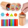 Montessori Color Sorting Matching Toys Wooden Shape Recgnition Toy Kids Math Learning Educational Toys Todders Fine Motor Gifts