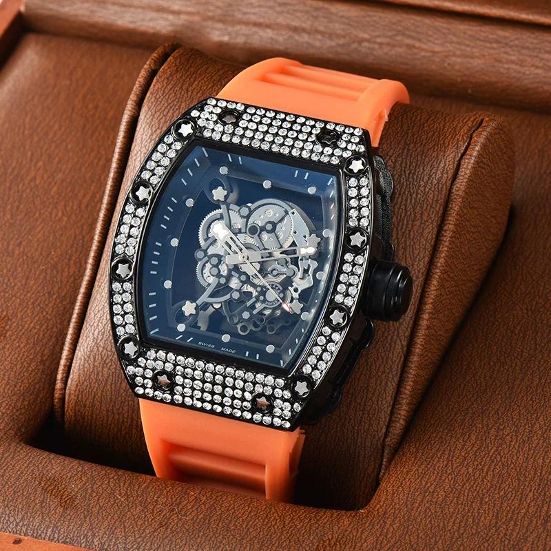 Precision Quartz Watch Barrel Watch New Arrival Hollow Personality Tiger Head Watch Diamond Trendy Best-Selling Men and Women Neutral