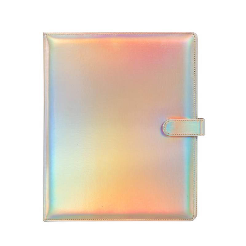 Laser Binder A4 Gradient Rainbow Photocard Collect Book Large 9Grid Life 4Grid Card Holder PU Album with Button Kpop Gift