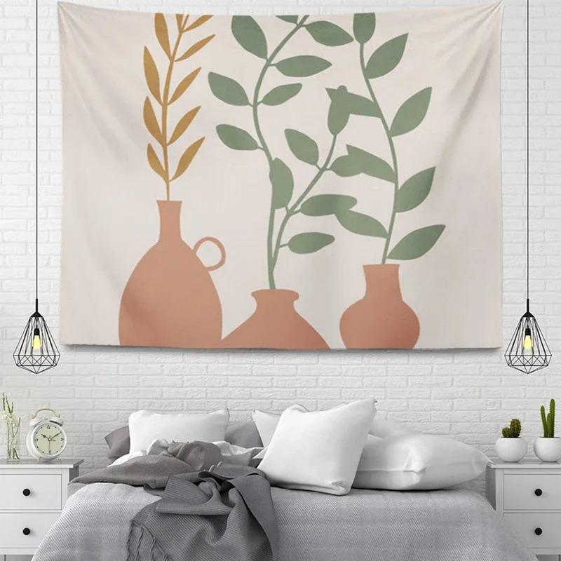Simple Plant Green Leaf Wall Decor Tapestry Home Living Room Tapestry