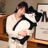 45Cm Cat Long Plush Pillow Stuffed Black White Brown Kitten Cartoon Animal Long Bolster Sleeping Companion Gift