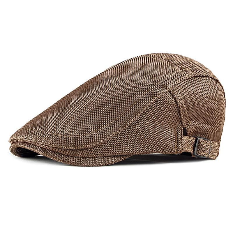 Frühling Sommer Herren Netz Newsboy Caps Lässig Atmungsaktiv Outdoor Retro Barett Mütze Golfmütze Mode Einfarbig Flache Kappen Damen