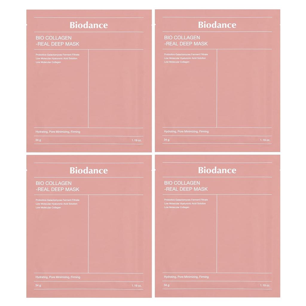 Biodance Bio Collagen - Real Deep Beauty Mask, 4 Blätter, 34g (1,19 Unzen) jeder