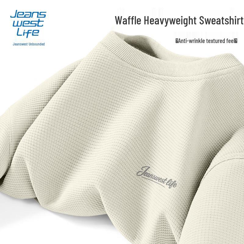 

Мужской свитер с круглым вырезом из вафельного трикотажа Heavyweight от Jeanswest Life 3XL