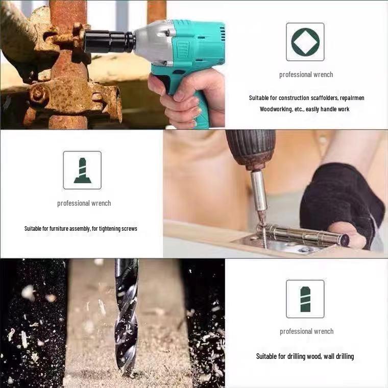 Bürstenlose elektrische Schraubenschlüssel für die Holzbearbeitung: Hohes Drehmoment Schlagbohrwerkzeug, Nur Gerät