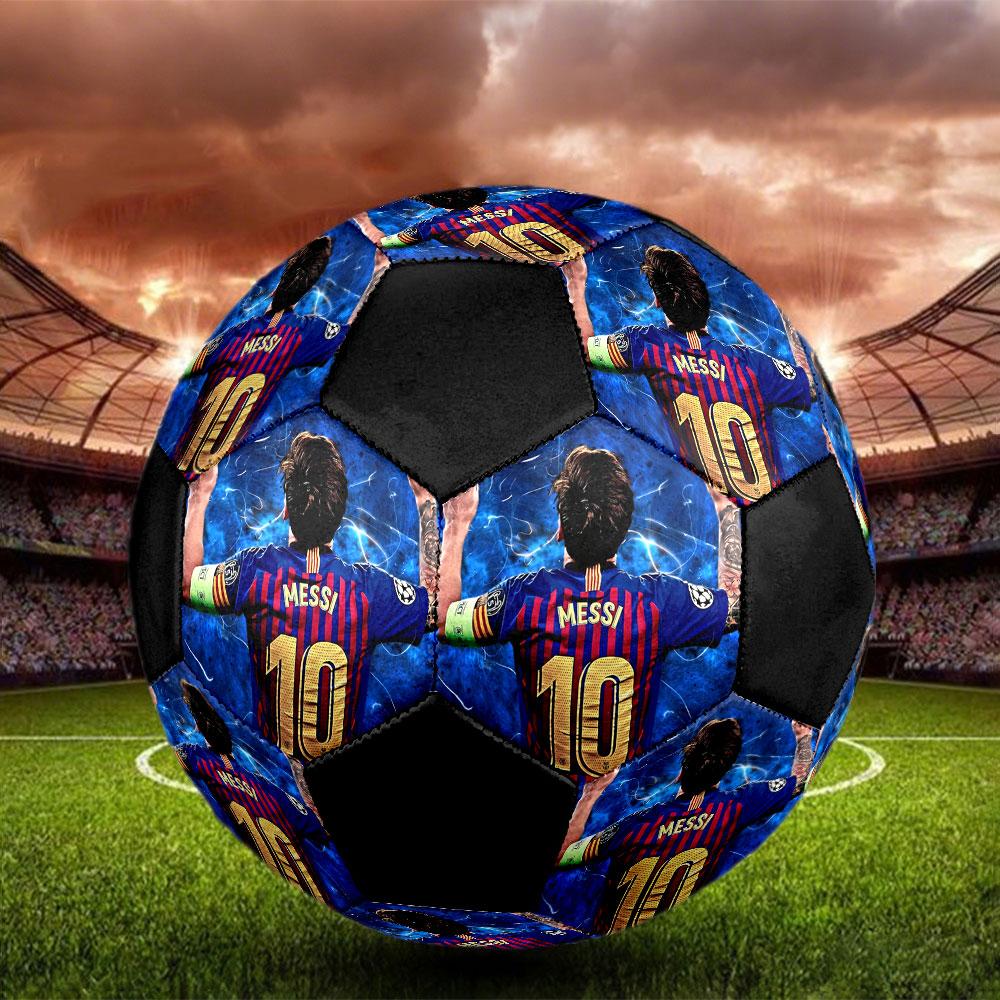 Poster Lionel Messi formato 5 Pallone da Calcio, colorato, adatto a tutte le età, cucito a macchina, materiale PVC, qualità da competizione, durevole e ad alto rimbalzo