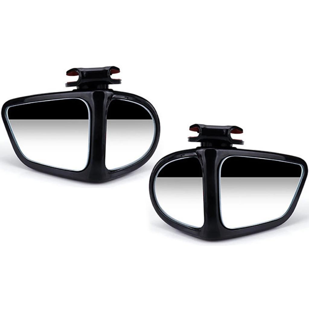 2Pcs Car Rearview Mirrors 360° Blind Spot Mirror Adjustable Rotatable Convex Wide-angle Clear Rearview Safety Mirror Accessories