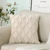Plush Pillowcase Rhombus Geometric Embroidered Pattern Simple Solid Color Home Car Winter Sofa Cushion Cover 40x40cm/50x5cm