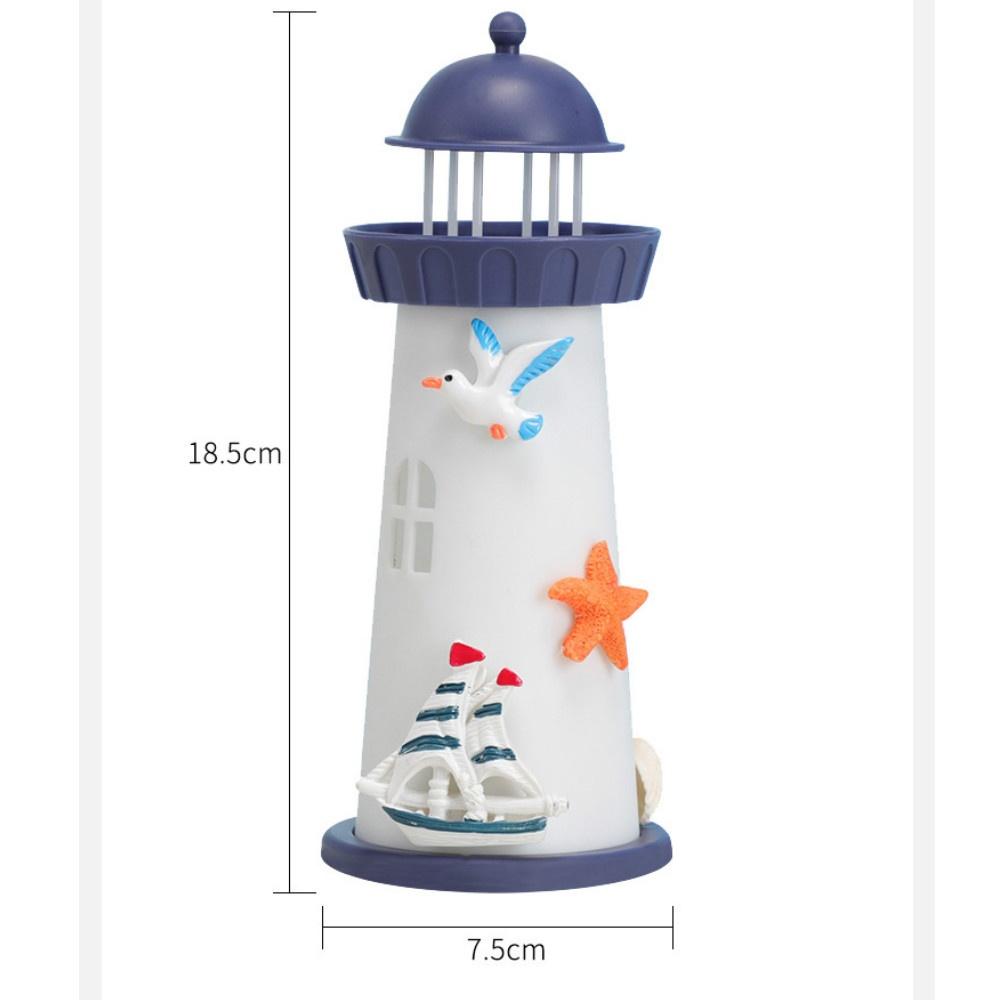 Oceánský maják Kreativní ozdoby Noční světlo Řemesla Středomořský styl Svítící stolní ozdoby