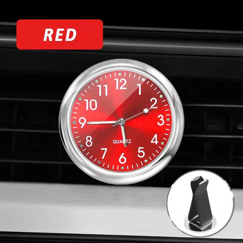 40mm Mini Car Clock Luminous Automobiles Internal Stick-On Digital Watch  Mechanics Quartz Clocks Ornament Car Interior Decor
