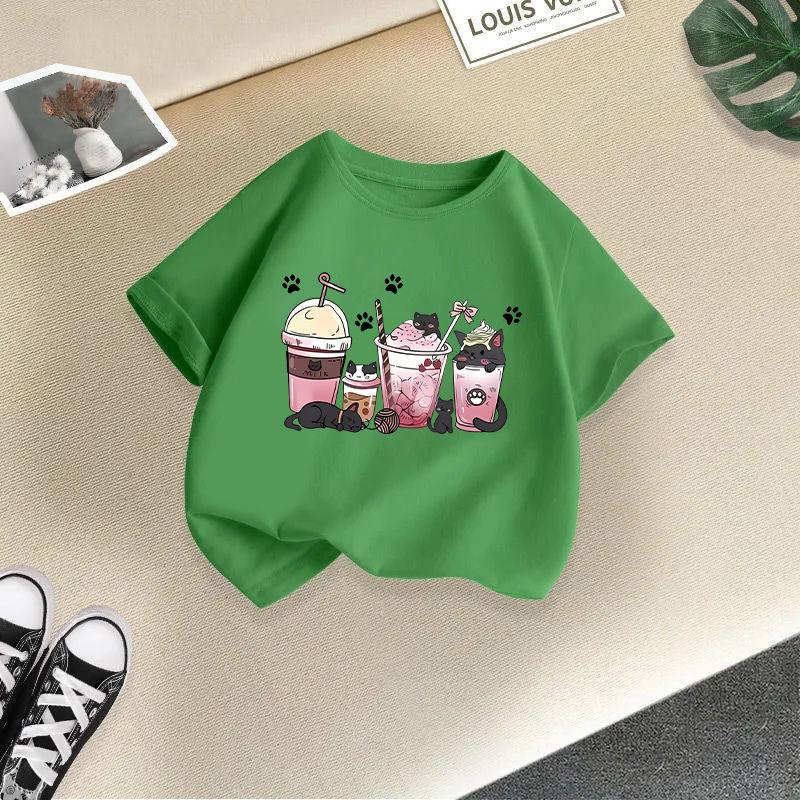 Kid T Shirt Printed Children T-shirt Kids 100% Cotton Clothes Tops 2-13Y Loose-fit Casual Crew Neck Short-sleeve T-shirt