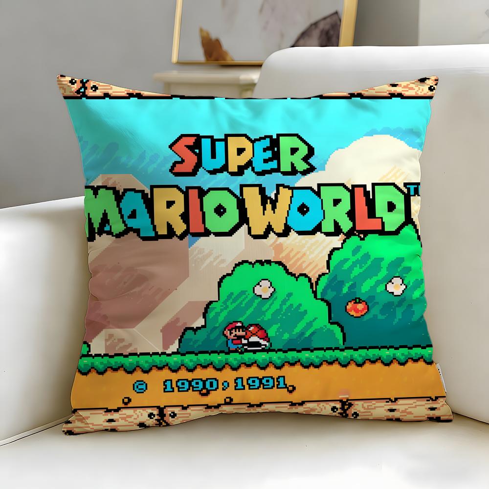 classic game character Mario Cushion Cover Soft & Easy-Wash Pillow Case – Versatile for Couch, Bed, Travel and Office
