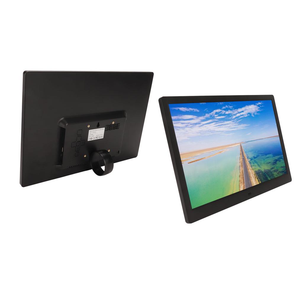 15.4 Inch LCD Digital Photo Frame HD 1280x800 Large Storage USB Interface Electronic Picture Frame Black 100‑240V EU
