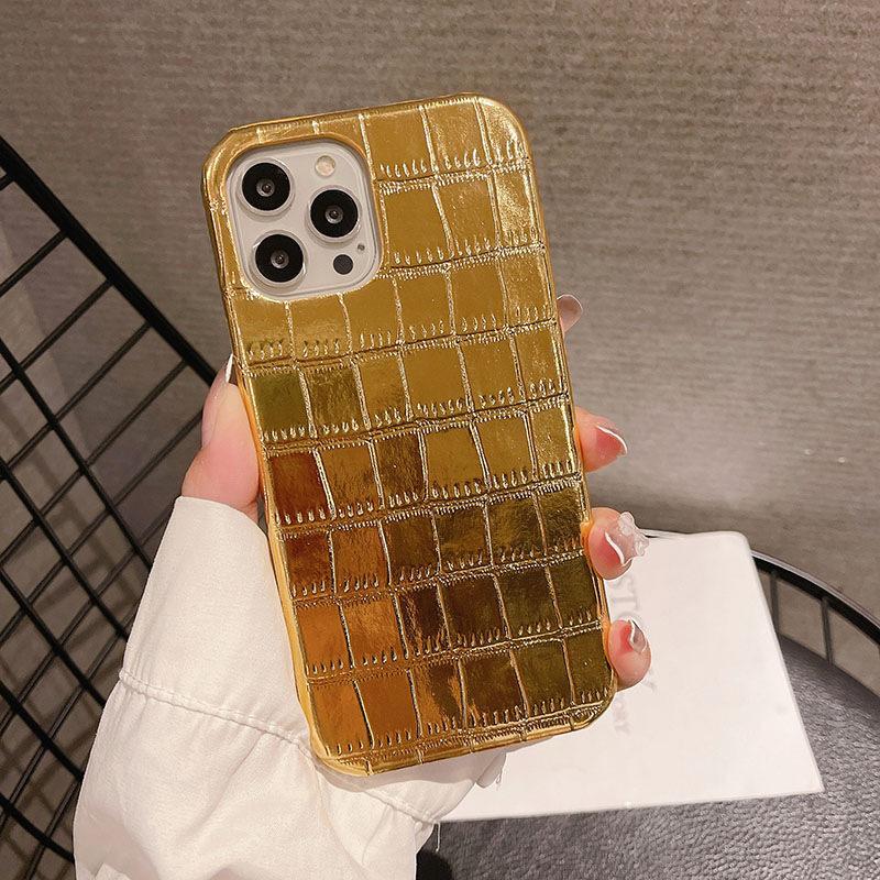 Creative IPhone14 Half-bag 13 Anti-drop 12 Crocodile Pattern Leather Case Suitable for Apple 15promax Phone Case