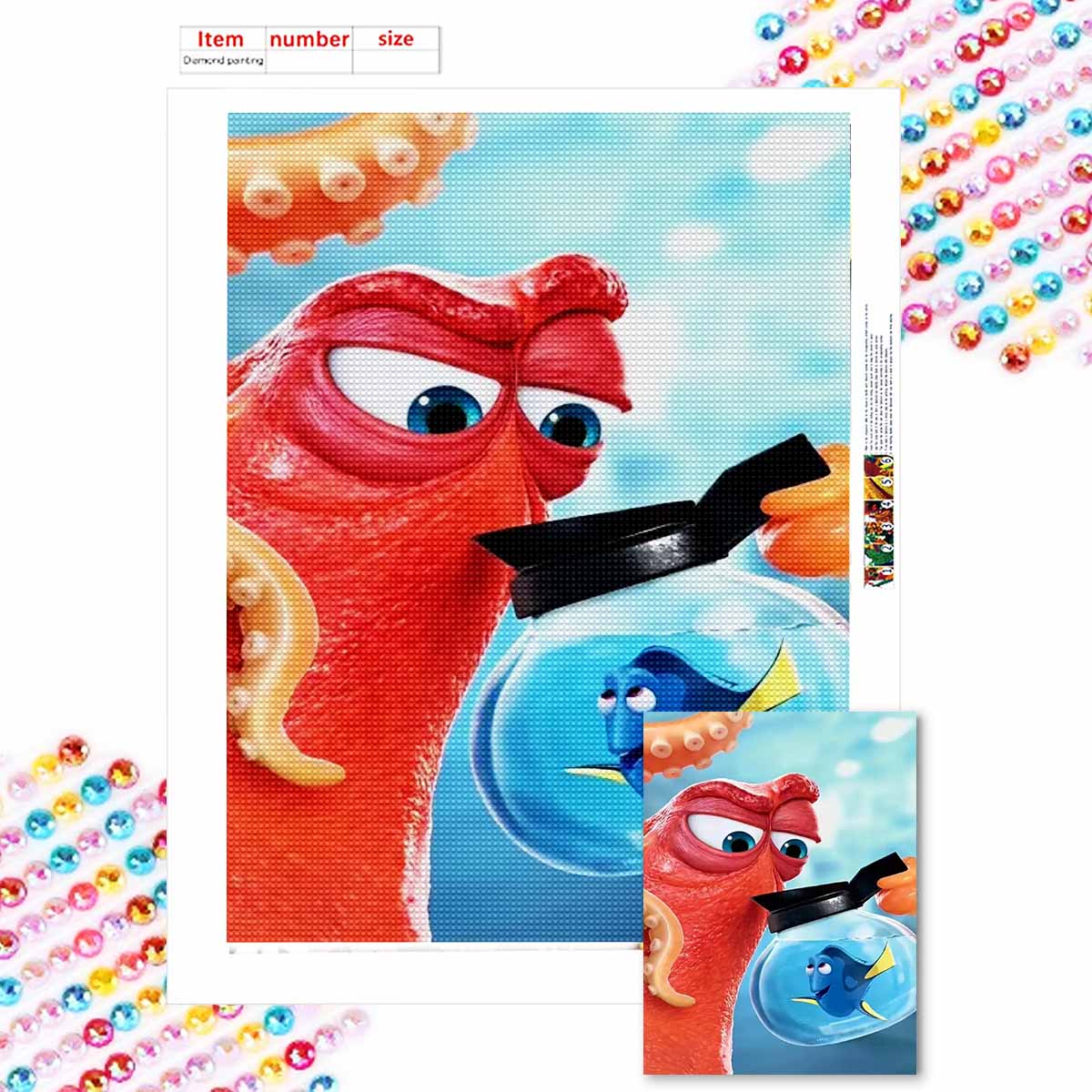 

5D DIY Diamond Art Painting Kits for Adults, Underwater World Full Round Crystal Diamond Kits for Beginner for Home Wall Decorate Round 20x30cm