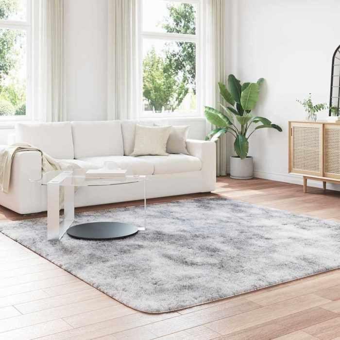 VidaXL Tapis Shaggy à poils longs gris clair 240x240 cm polyester, tapis, tapis de chambre, tapis moderne, tapis de salon, 4102890
