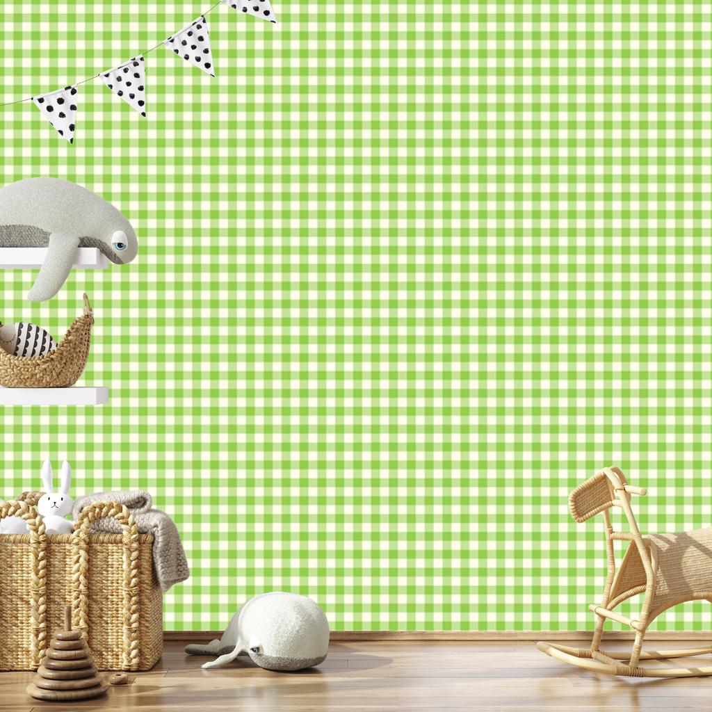 Wallpaper Fabric Pattern Lime, White and Cream for Living Room and Bedroom 50x1000