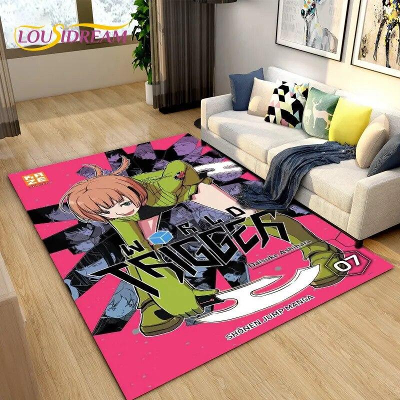 Tapete de área de desenho animado World Trigger Anime, tapete de carpete para sala de estar, quarto, sofá, capacho, decoração, crianças brincam, tapete de chão antiderrapante