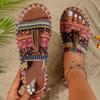 Bohemian Flat Sandals for Women - 2025 Summer New Fringe Design - Size 43 Beach Sandals