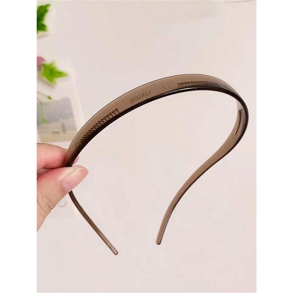 4 women's headband Simple clear resin headband women's face non-slip pressure headband Thin hair clip for women