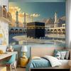 2D Islamic Kaaba Backdrop, Mecca Pilgrimage Scene for Ramadan & Eid Decor