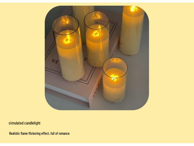 Acrylic LED Candle Light with Swaying Flame and Cup