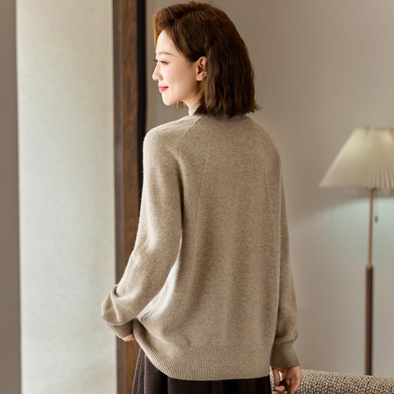 KAVON Women's 100% Cashmere Mock Neck Sweater