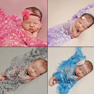 Newborn Baby Boys Tassel Photography Scarf Girls Lace Quilt Photo Prop