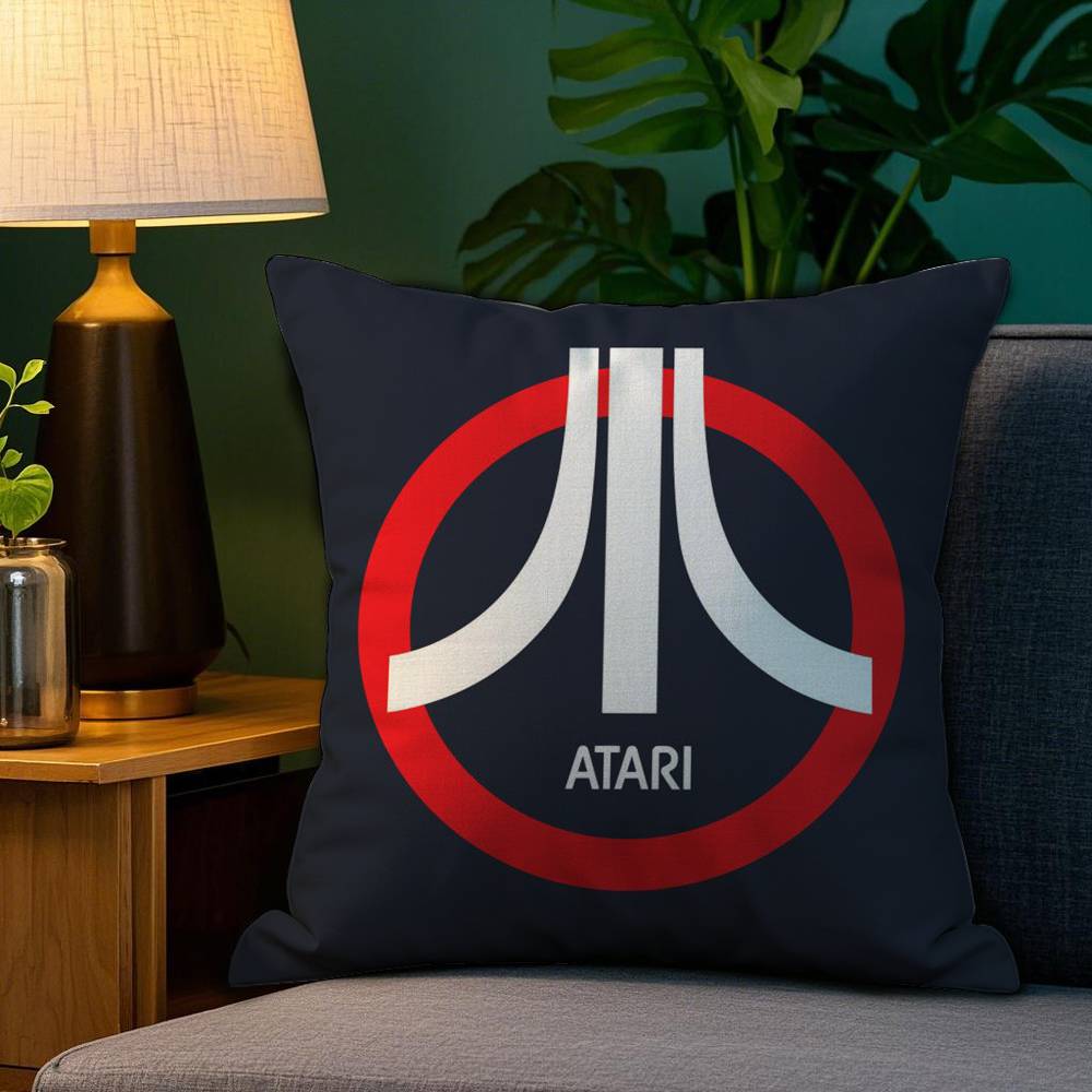 AAtariS Game Logo Pillow Case Plush Fabric Soft Double Sided Print Sofa Cushion Cover Throw Pillow Covers