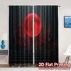 2pcs   2D FLAT PRINTING Curtains (Without Rod) CrimsonMoon Contemporary Popular Curtains Fabric Curtains Room Decor Decorative