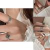 Unique S925 Pure Silver Gothic Ring For Women With Retro Geometric Design Perfect For Lovers Fashion