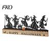 Rustic Wooden Table Decor Halloween Dancing Witch Countdown Ornament, Home Classic Retro for Office Party Centerpiece, Spooky Haunted House