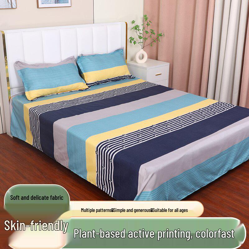 Cotton Dormitory Bedding Set: 3-Piece Quilt Cover and Single Sheet for Student Single Bed.