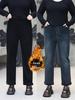 Plus Size Velvet Slimming Straight-Leg Jeans for Women - Warm & Comfortable for Autumn/Winter