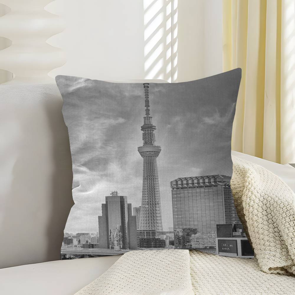 

Black And White City Art Pillow Cushion Cover Pillowcase Living Room Sofa Home Decor Customized 30x30 cm