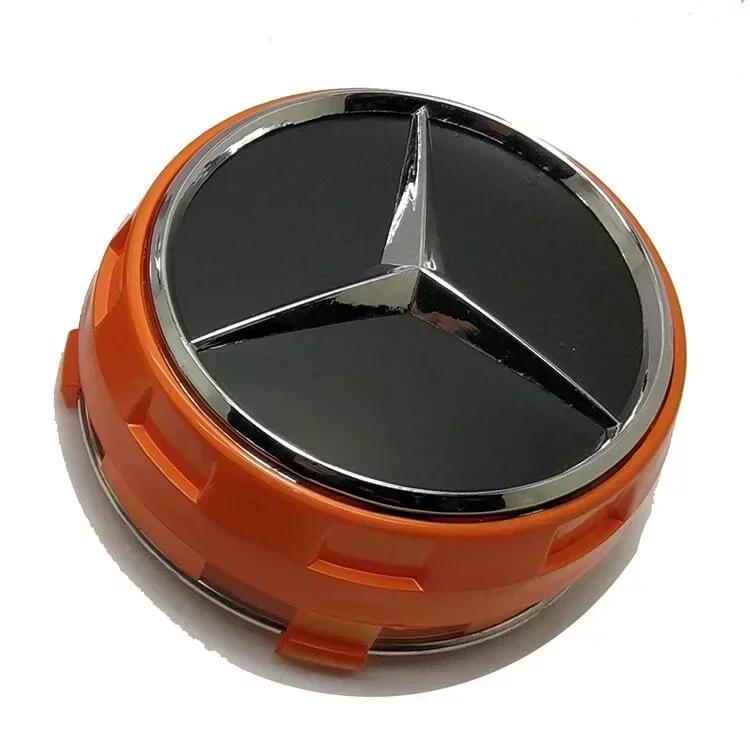 C200 E200 Novo 2025 Para Mercedes Benz 4 peças/conjunto Tampa de cubo de roda de 75 mm Tampa de cubo alta Para Mercedes Benz A45 CLA45 C63 GLA45 Edição 1 Alta
