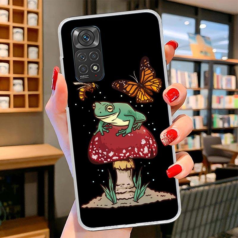 Cottagecore Frog Mushroom Kawaii Cover Phone Case For Xiaomi Redmi Note 15 14 13 12 11 10 Pro Plus 14S 12S 11S 11T 11E 10S Soft