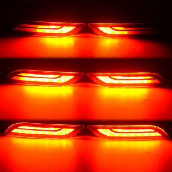 Smoked Dynamic Turn Signal Rear Fog Brake Light Reflector For Toyota Camry 18-20