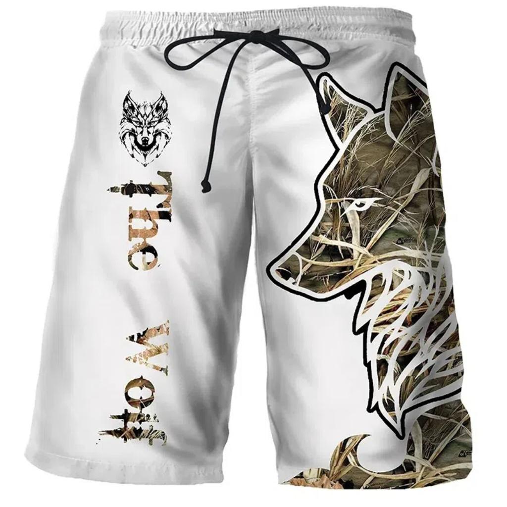Cool Tiger Wolf Summer Shorts Comfortable Surfboard Hawaiian Beach Shorts Quick Dry Sports Shorts Men's Beach Shorts Boys