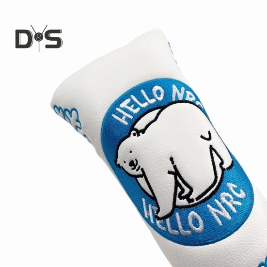 Golf Putter Cover Magnetic Mallet Putter Cover Golf Club Putter Sleeve Cute Polar Bear Design Blade Putter Headcover for Golfer
