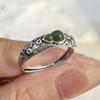 925 Silver Rings For Women Geometric Fine Jewelry Finger Adjustable Simple Colorful Stone Ring For Party Birthday Gift