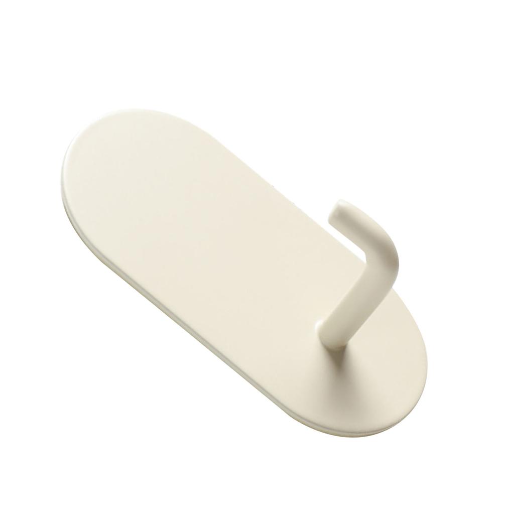 Adhesive Wall Hook Iron Decorative Heavy Duty Towel Hook for Home Bedroom Living Room Kitchen Cream White
