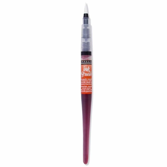 Pre-filled Brush - Ink Brush - Orange Sennelier - Sennelier