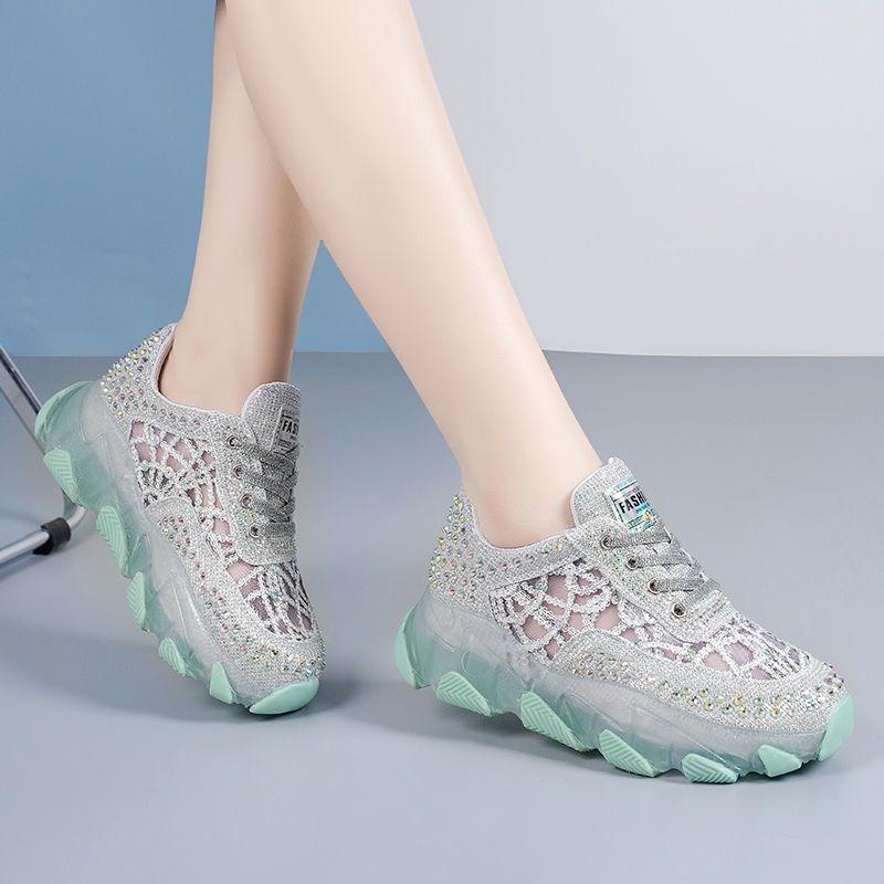 New Summer Lace Cool Women Casual Shoes 2025 Sheer Sheer Embroidery Mesh Breathable Sneakers Outdoor Lightweight Vulcanize Shoes