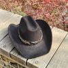 Wide Brim Cowboy Hats for women retro cow belt suede cowboy Hat men Cattleman Style Suede Rancher Hat for Men sombrero hombre