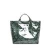 Women's Bag 2025 New European and American Fashion Printed Snake Pattern Handbag Large Capacity Glossy Versatile Bucket Bag Tide